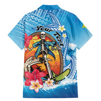 Personalized Aloha Hawaii Skeleton Surfing Family Matching Mermaid Dress and Hawaiian Shirt Tribal Shark Plumeria