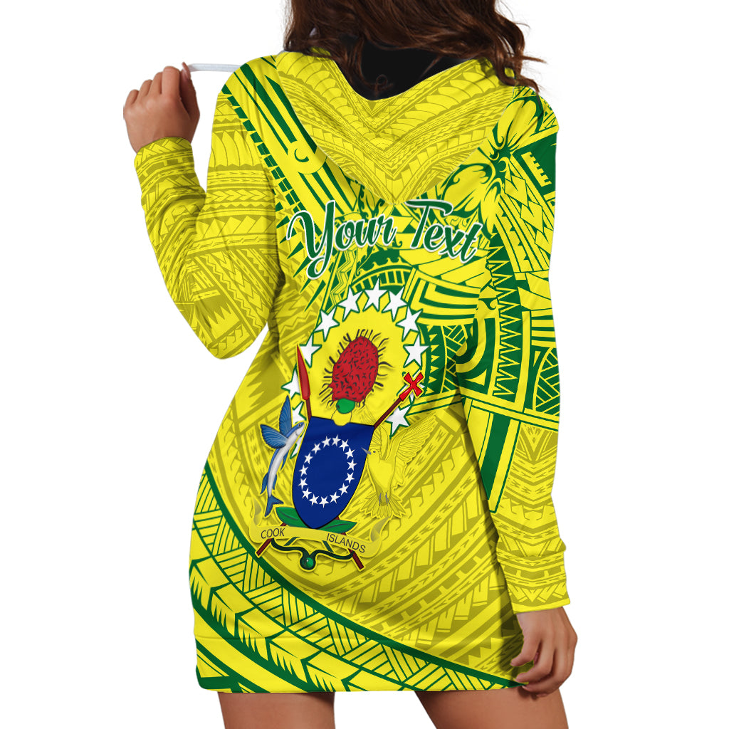 Kia Orana Cook Islands Hoodie Dress Turtle Yellow Green Polynesian Pattern LT01 - Polynesian Pride