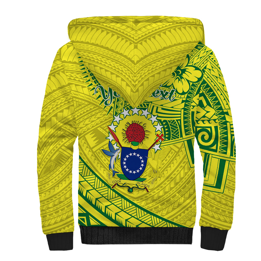 Kia Orana Cook Islands Sherpa Hoodie Turtle Yellow Green Polynesian Pattern LT01 - Polynesian Pride