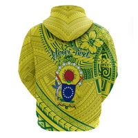 Kia Orana Cook Islands Zip Hoodie Turtle Yellow Green Polynesian Pattern LT01 - Polynesian Pride