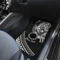 Kia Orana Cook Islands Car Mats Circle Stars With Floral White Pattern LT01 - Polynesian Pride