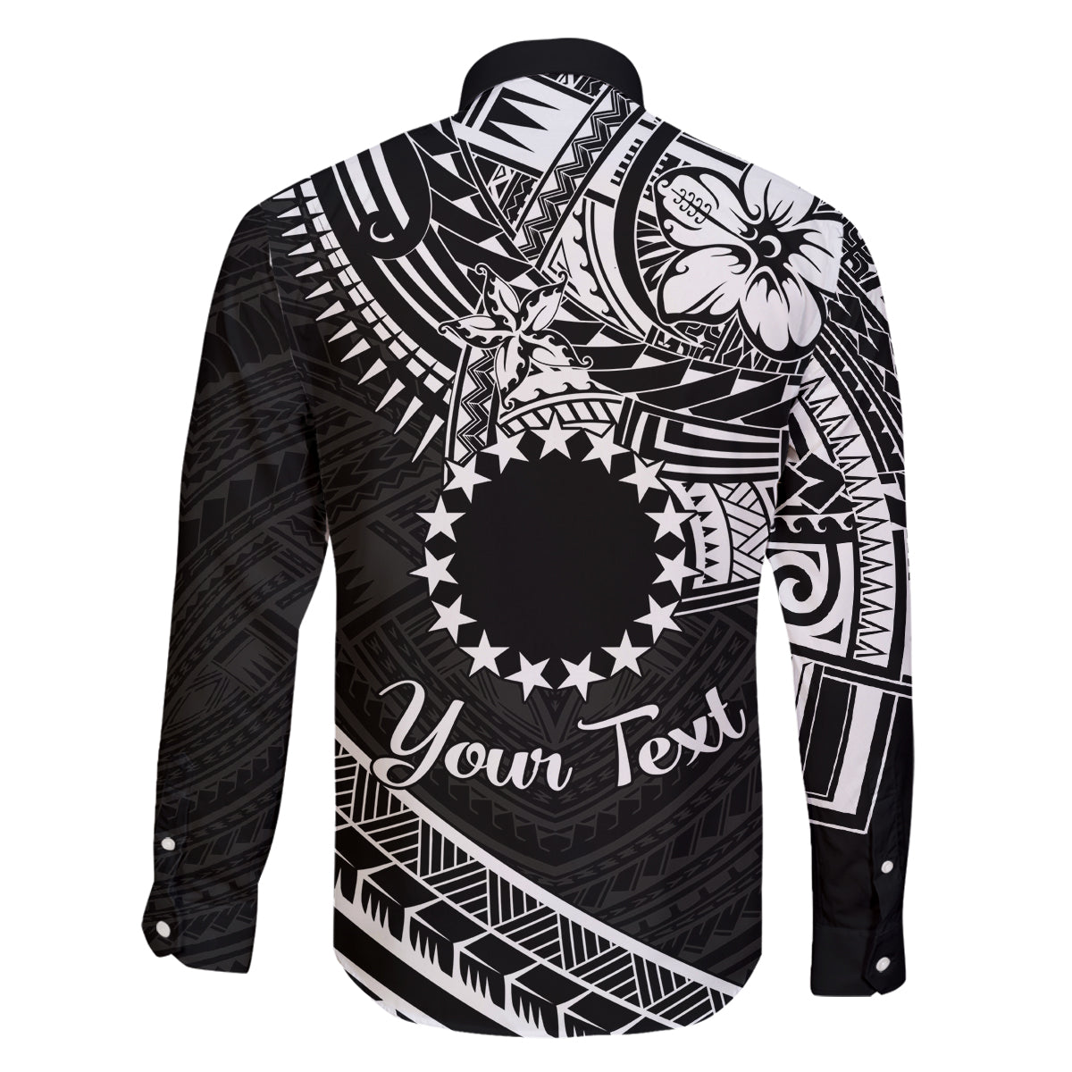 Kia Orana Cook Islands Family Matching Mermaid Dress and Hawaiian Shirt Circle Stars With Floral White Pattern LT01 - Polynesian Pride