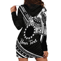 Kia Orana Cook Islands Hoodie Dress Circle Stars With Floral White Pattern LT01 - Polynesian Pride