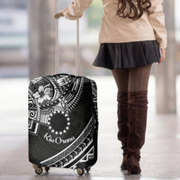 Kia Orana Cook Islands Luggage Cover Circle Stars With Floral White Pattern LT01 - Polynesian Pride