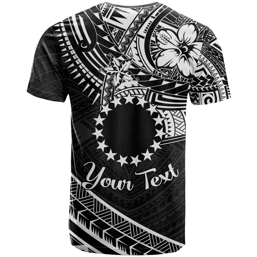 Kia Orana Cook Islands T Shirt Circle Stars With Floral White Pattern LT01 - Polynesian Pride