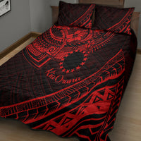 Kia Orana Cook Islands Quilt Bed Set Circle Stars With Floral Red Pattern LT01 - Polynesian Pride