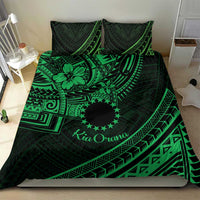 Kia Orana Cook Islands Bedding Set Circle Stars With Floral Green Pattern LT01
