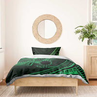 Kia Orana Cook Islands Bedding Set Circle Stars With Floral Green Pattern LT01