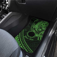 Kia Orana Cook Islands Car Mats Circle Stars With Floral Green Pattern LT01