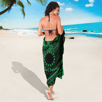 Kia Orana Cook Islands Sarong Circle Stars With Floral Green Pattern LT01