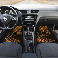 Kia Orana Cook Islands Car Mats Circle Stars With Floral Gold Pattern LT01 - Polynesian Pride