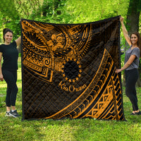 Kia Orana Cook Islands Quilt Circle Stars With Floral Gold Pattern LT01 - Polynesian Pride