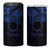 Kia Orana Cook Islands 4 in 1 Can Cooler Tumbler Circle Stars With Floral Navy Blue Pattern