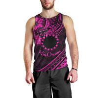 Kia Orana Cook Islands Men Tank Top Circle Stars With Floral Pink Pattern LT01 - Polynesian Pride