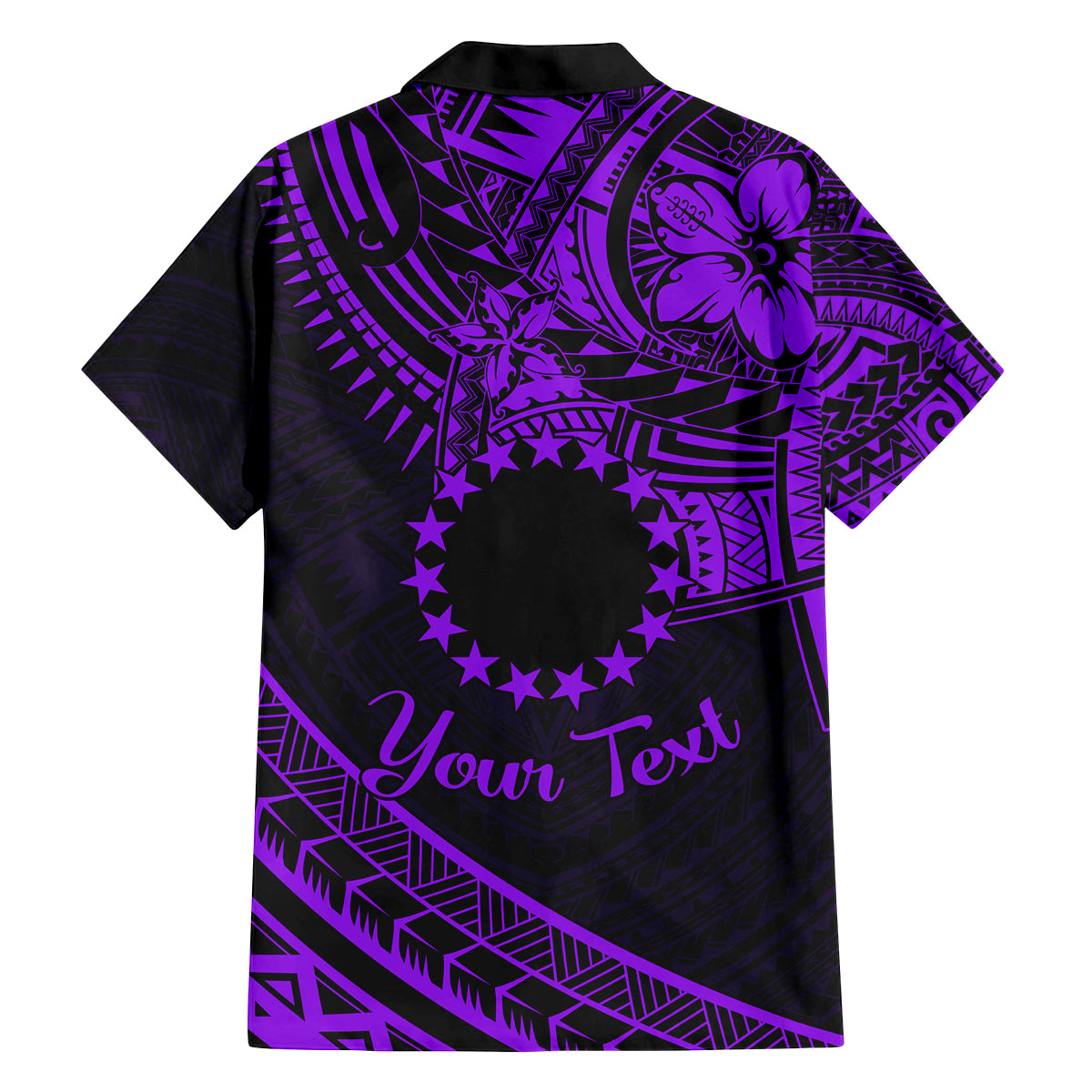 Kia Orana Cook Islands Family Matching Long Sleeve Bodycon Dress and Hawaiian Shirt Circle Stars With Floral Purple Pattern LT01 - Polynesian Pride