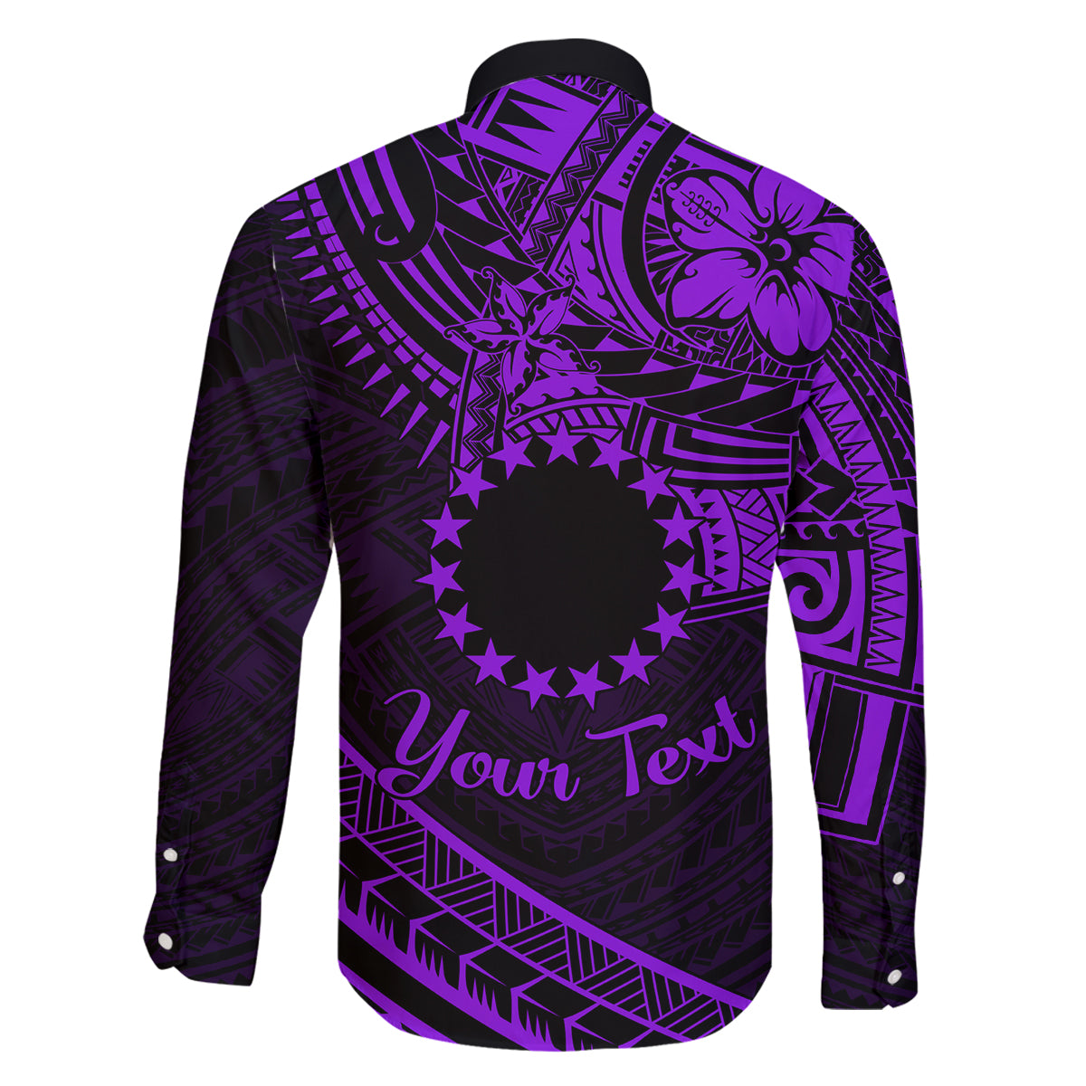 Kia Orana Cook Islands Family Matching Tank Maxi Dress and Hawaiian Shirt Circle Stars With Floral Purple Pattern LT01 - Polynesian Pride