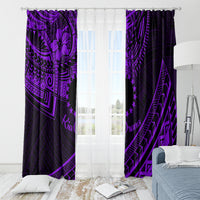 Kia Orana Cook Islands Window Curtain Circle Stars With Floral Purple Pattern LT01 - Polynesian Pride