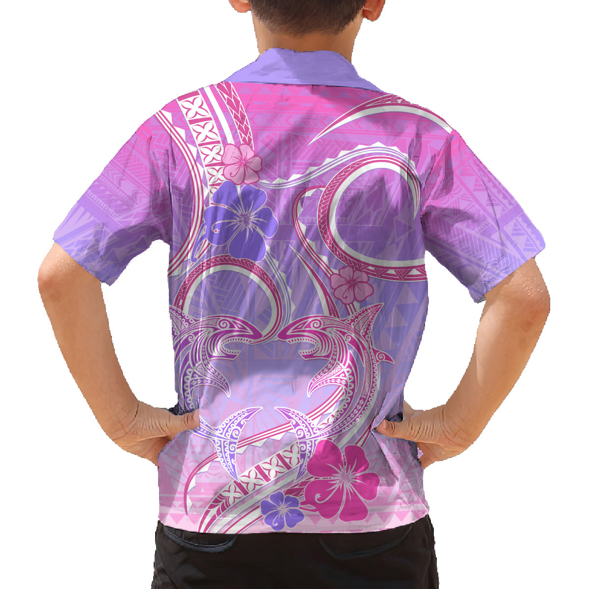 Polynesian Shark Valentine Family Matching Puletasi and Hawaiian Shirt Sweet Unique Version LT01 - Polynesian Pride