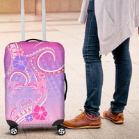 Polynesian Shark Valentine Luggage Cover Sweet Unique Version LT01 Pink - Polynesian Pride