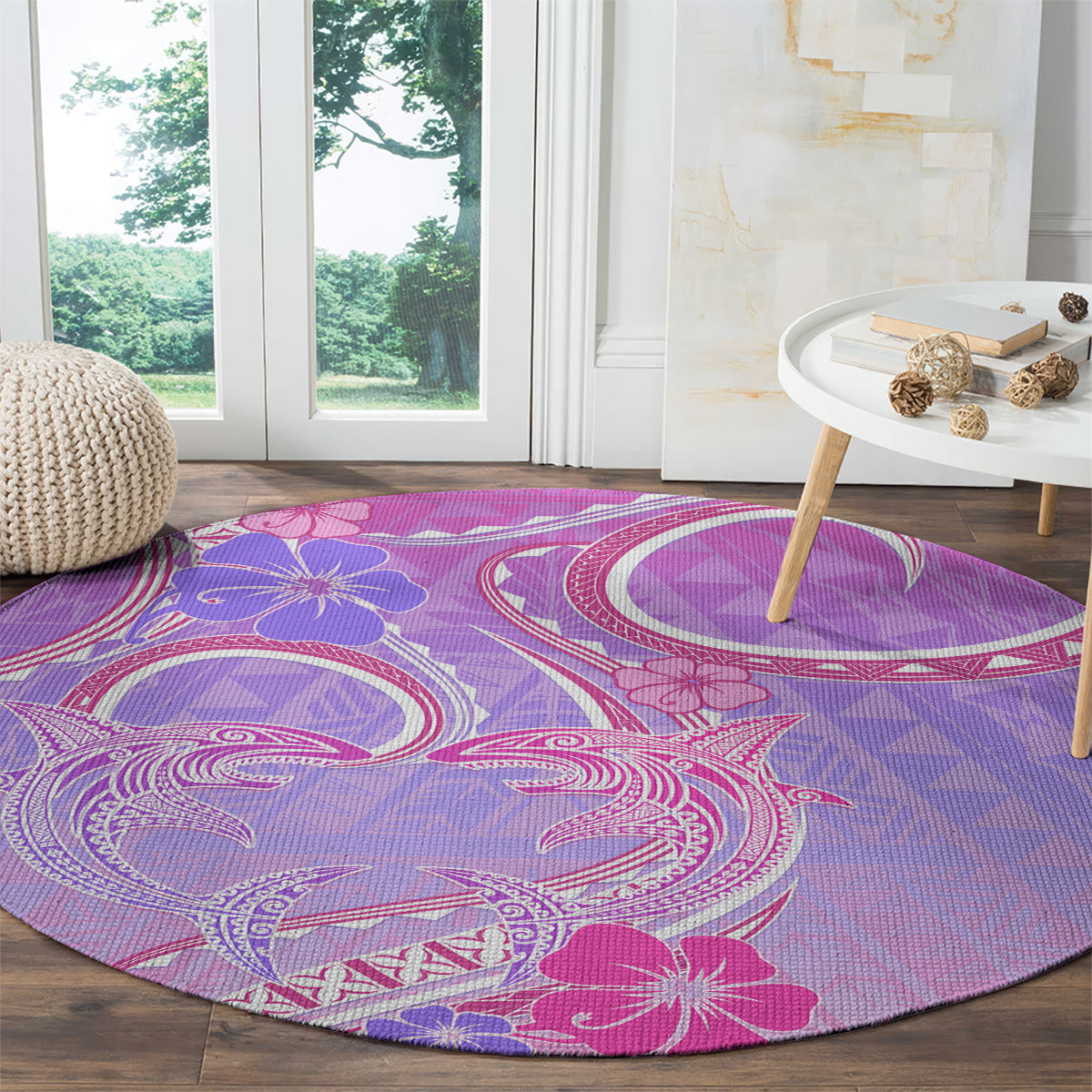 Polynesian Shark Valentine Round Carpet Sweet Unique Version LT01 - Polynesian Pride