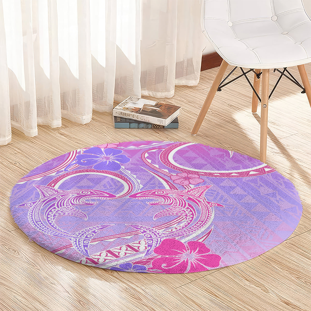 Polynesian Shark Valentine Round Carpet Sweet Unique Version LT01 - Polynesian Pride