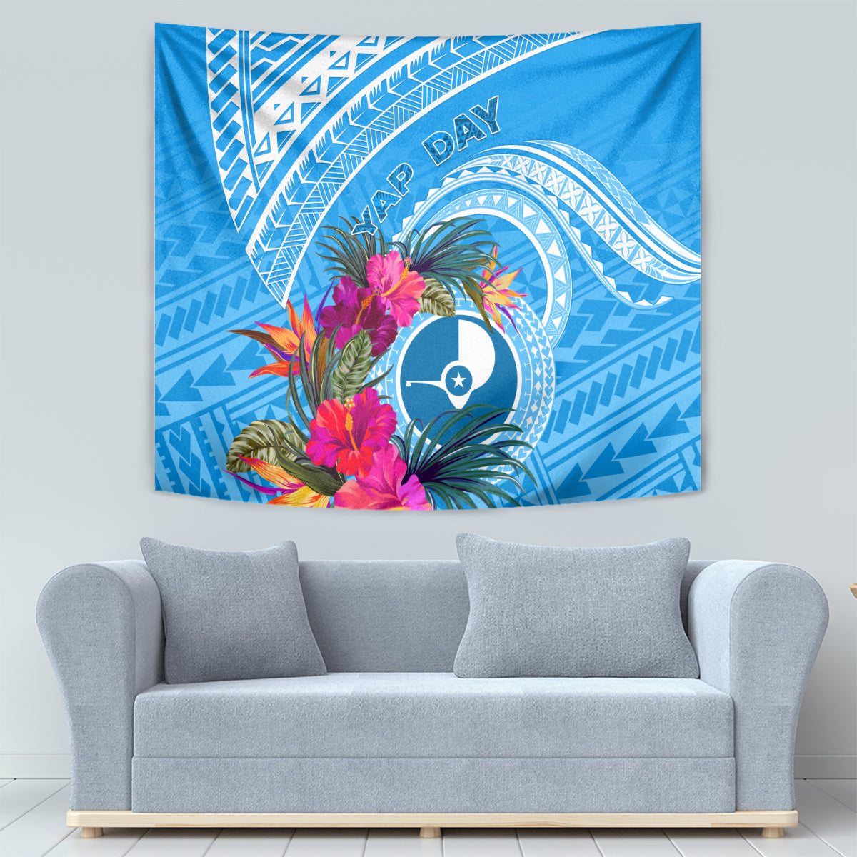 Yap Day Tapestry Nam nu Waqab Tropical Flower