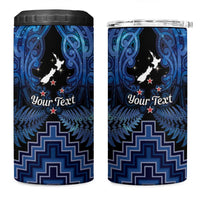 Personalised Aotearoa Matariki 4 in 1 Can Cooler Tumbler Blue Fern Maori Poutama