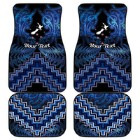 Personalised Aotearoa Matariki Car Mats Blue Fern Maori Poutama
