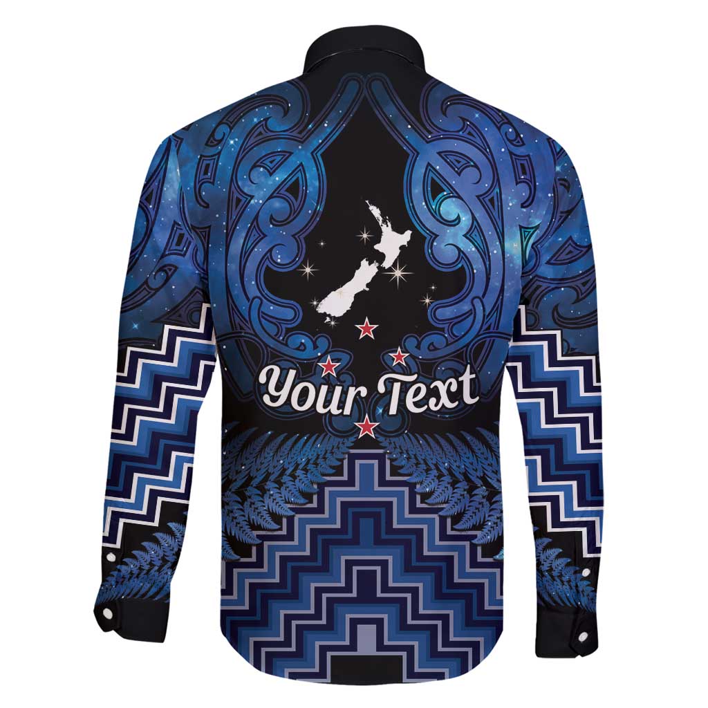 Personalised Aotearoa Matariki Family Matching Puletasi and Hawaiian Shirt Blue Fern Maori Poutama