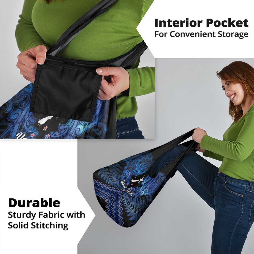 Personalised Aotearoa Matariki Grocery Bag Blue Fern Maori Poutama