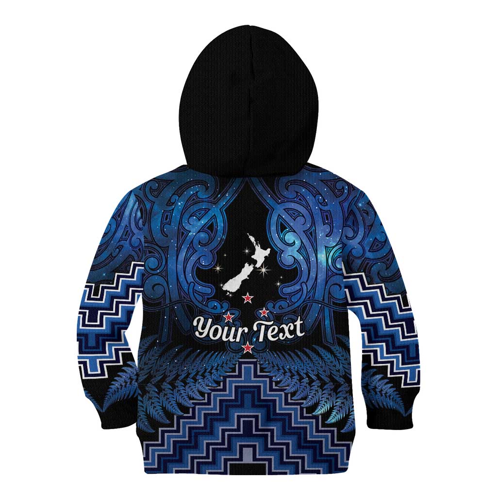 Personalised Aotearoa Matariki Kid Hoodie Blue Fern Maori Poutama LT01 - Polynesian Pride