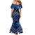 Personalised Aotearoa Matariki Mermaid Dress Blue Fern Maori Poutama