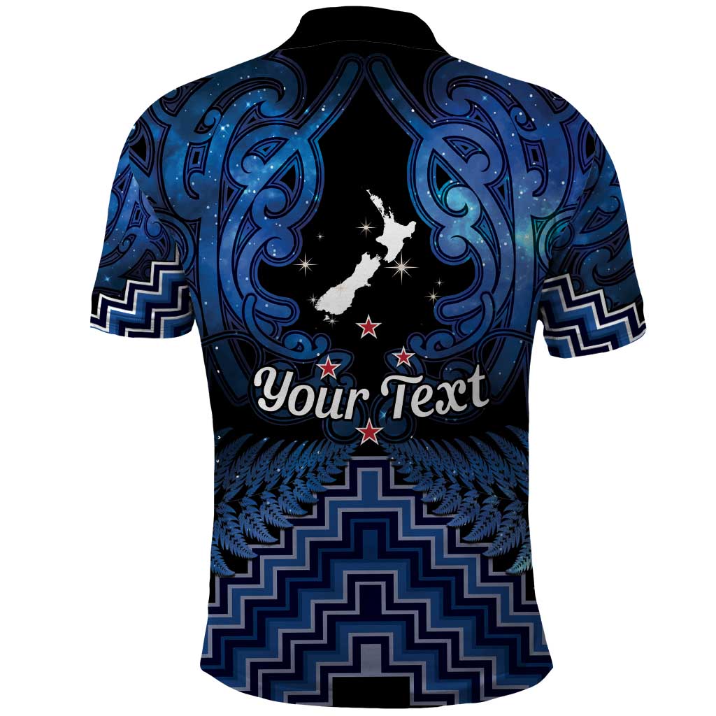 Personalised Aotearoa Matariki Polo Shirt Blue Fern Maori Poutama LT01 - Polynesian Pride