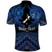 Personalised Aotearoa Matariki Polo Shirt Blue Fern Maori Poutama LT01 - Polynesian Pride