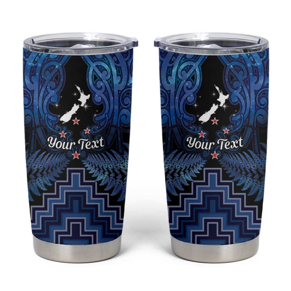 Personalised Aotearoa Matariki Tumbler Cup Blue Fern Maori Poutama