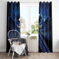 Personalised Aotearoa Matariki Window Curtain Blue Fern Maori Poutama