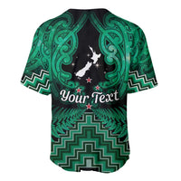 Personalised Aotearoa Matariki Baseball Jersey Green Fern Maori Poutama LT01 - Polynesian Pride