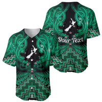 Personalised Aotearoa Matariki Baseball Jersey Green Fern Maori Poutama LT01 - Polynesian Pride