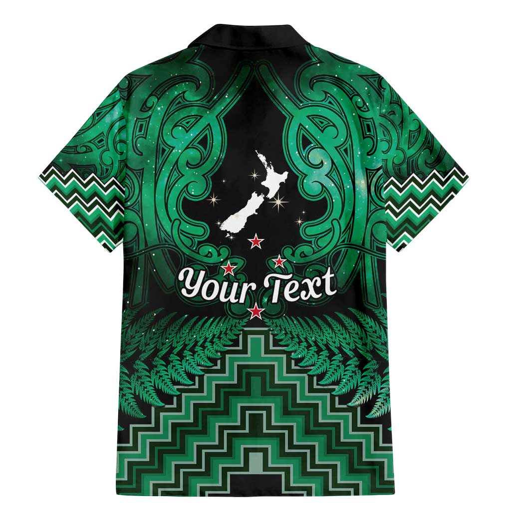 Personalised Aotearoa Matariki Family Matching Mermaid Dress and Hawaiian Shirt Green Fern Maori Poutama