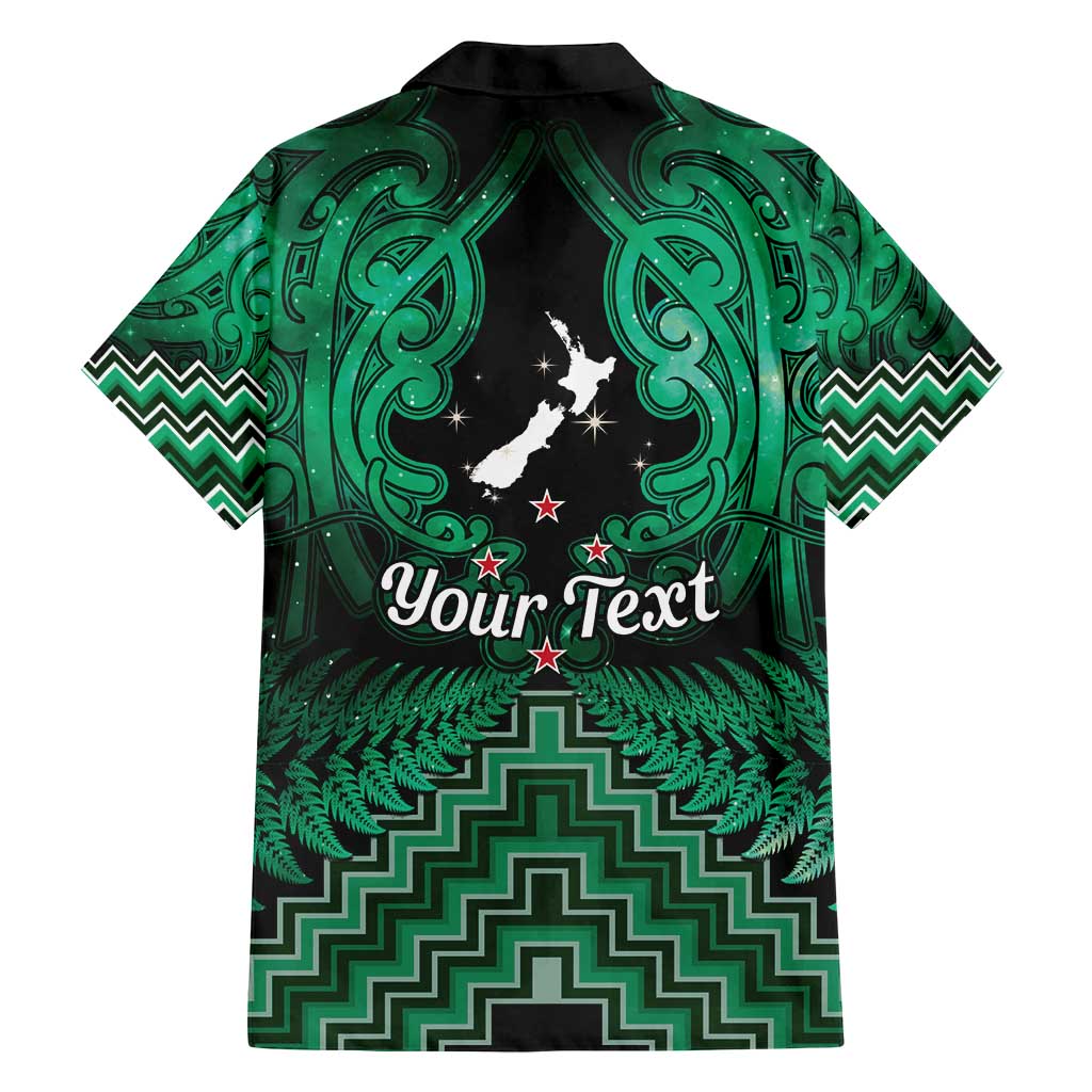 Personalised Aotearoa Matariki Family Matching Tank Maxi Dress and Hawaiian Shirt Green Fern Maori Poutama