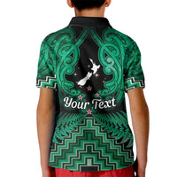 Personalised Aotearoa Matariki Kid Polo Shirt Green Fern Maori Poutama LT01 - Polynesian Pride
