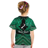 Personalised Aotearoa Matariki Kid T Shirt Green Fern Maori Poutama LT01 - Polynesian Pride