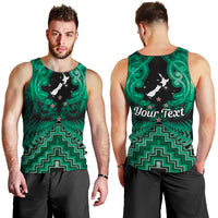 Personalised Aotearoa Matariki Men Tank Top Green Fern Maori Poutama