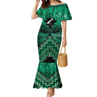 Personalised Aotearoa Matariki Mermaid Dress Green Fern Maori Poutama