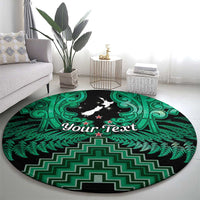 Personalised Aotearoa Matariki Round Carpet Green Fern Maori Poutama