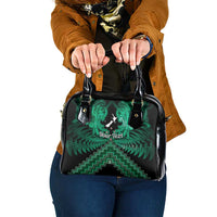 Personalised Aotearoa Matariki Shoulder Handbag Green Fern Maori Poutama