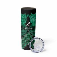 Personalised Aotearoa Matariki Skinny Tumbler Green Fern Maori Poutama