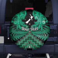 Personalised Aotearoa Matariki Spare Tire Cover Green Fern Maori Poutama
