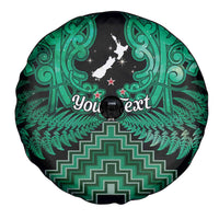 Personalised Aotearoa Matariki Spare Tire Cover Green Fern Maori Poutama