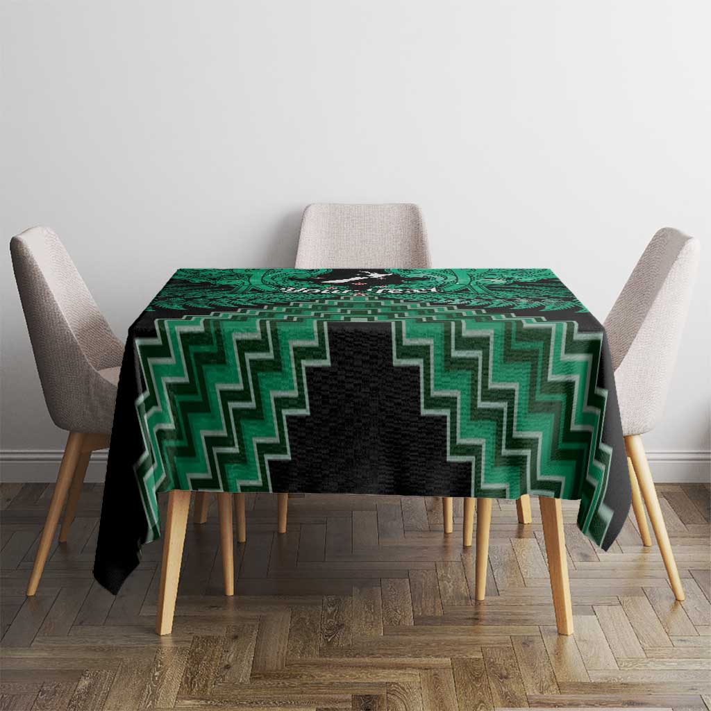 Personalised Aotearoa Matariki Tablecloth Green Fern Maori Poutama